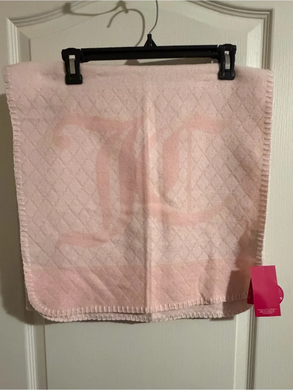 Juicy Couture Light Pink Logo Knit Scarf